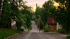 Estonia - Otepää - sunset on a street